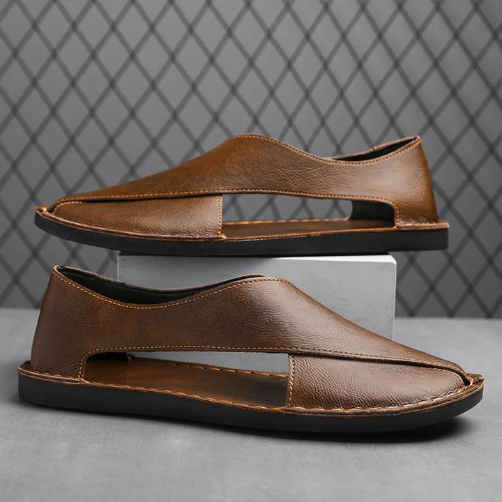 Solevo Leather Loafers - Redwood Main
