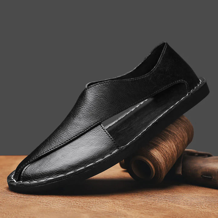 Solevo Leather Loafers - Redwood Main