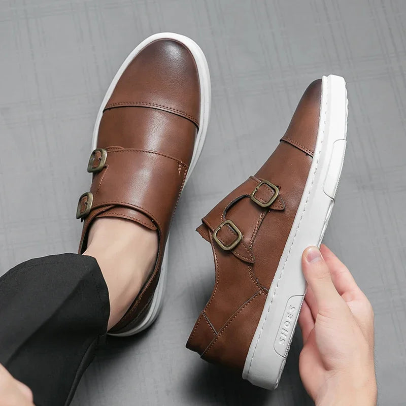 Vero Monk Leather Shoes - Redwood Main