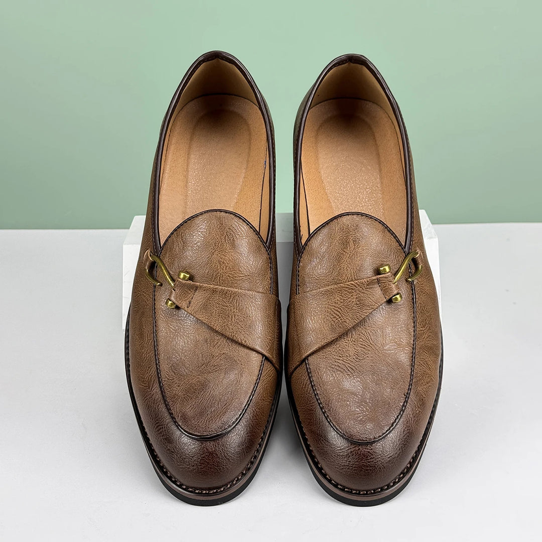 Pelle D'Oro Leather Loafers - Redwood Main