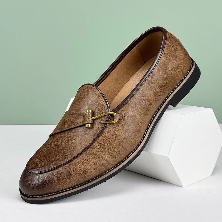Pelle D'Oro Leather Loafers - Redwood Main