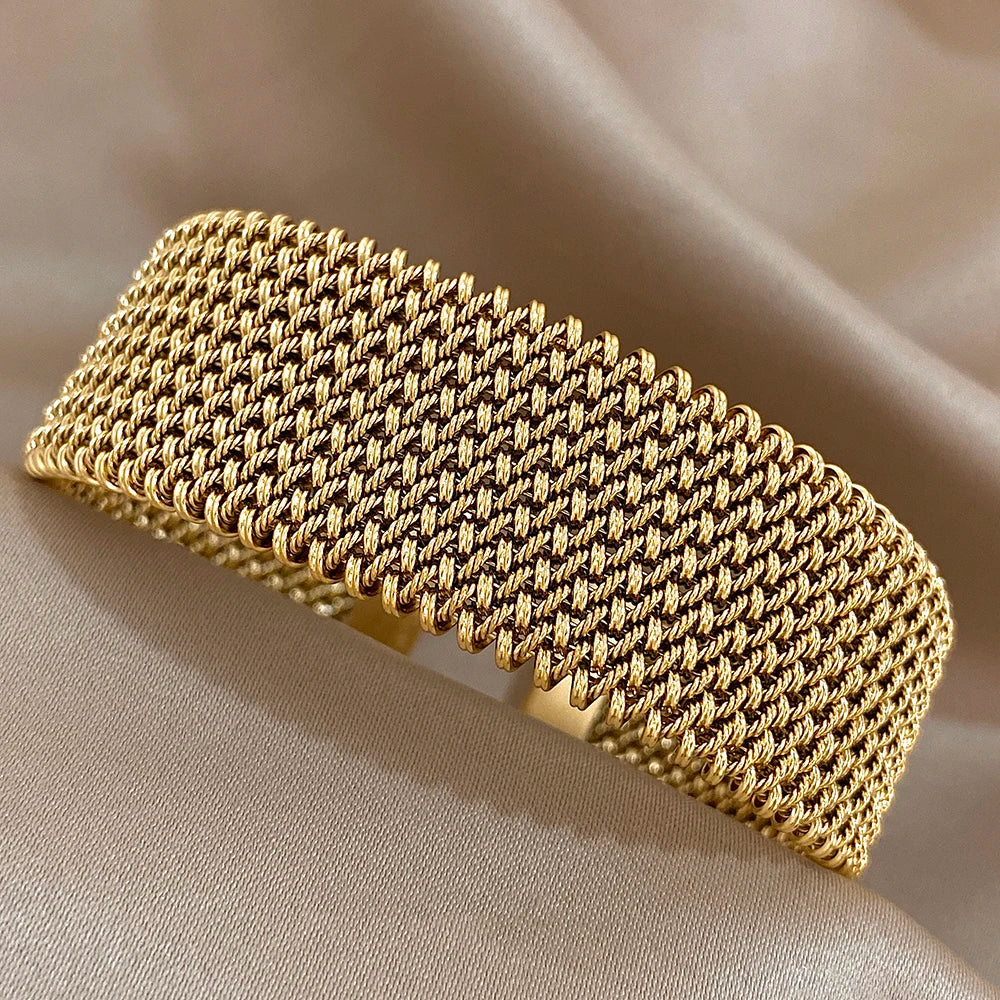 Chainmail-Inspired Cuff Bracelet - Redwood Main