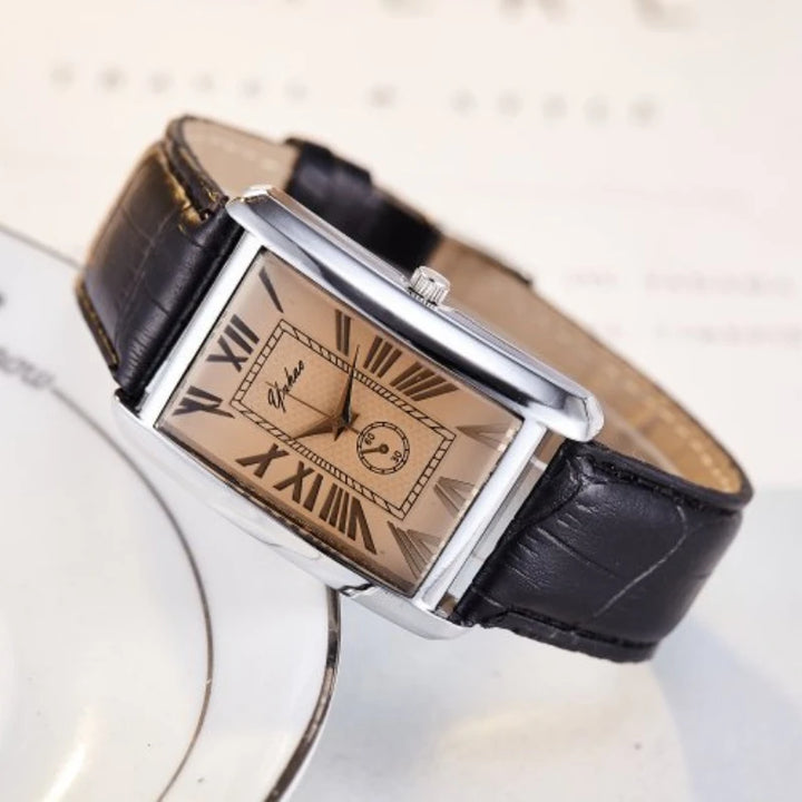 Grandeur Leather Watch - Redwood Main