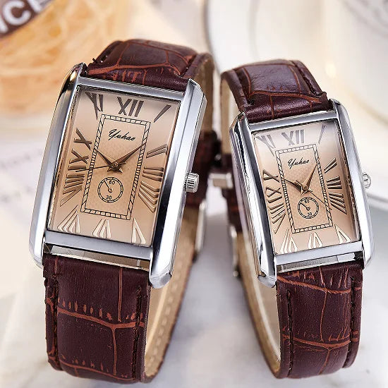 Grandeur Leather Watch - Redwood Main