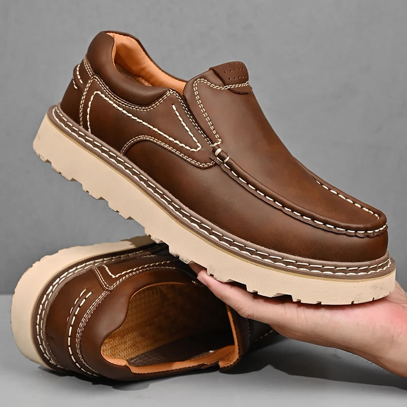 Torino Leather Loafers - Redwood Main