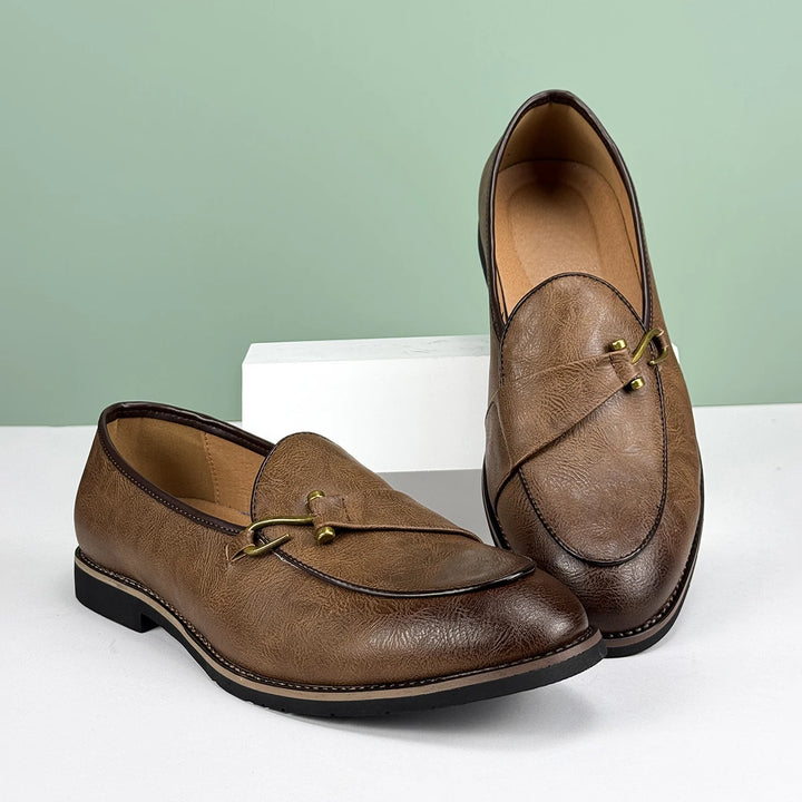 Pelle D'Oro Leather Loafers - Redwood Main