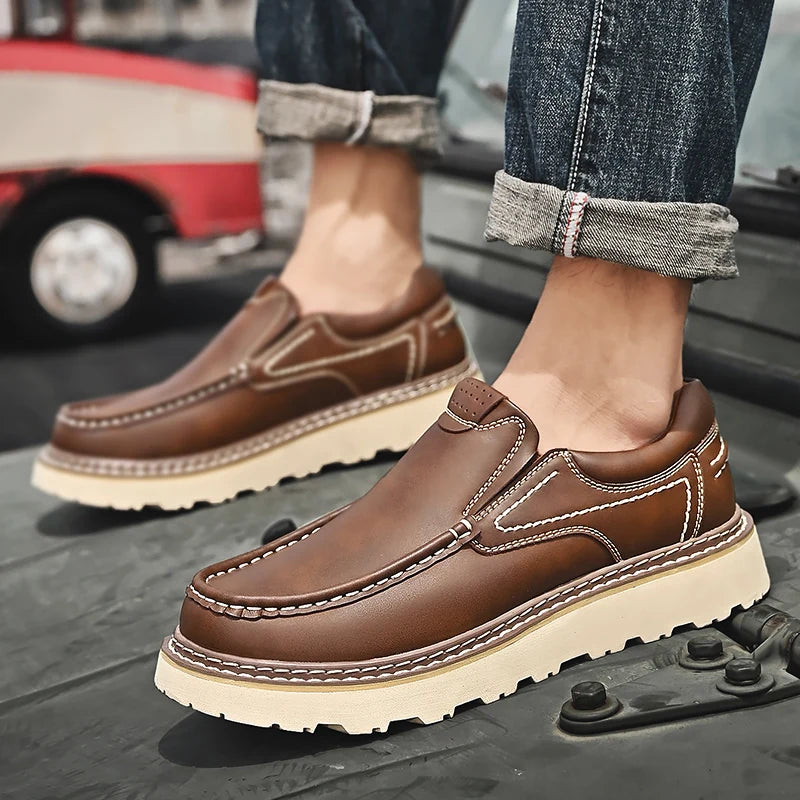 Torino Leather Loafers - Redwood Main