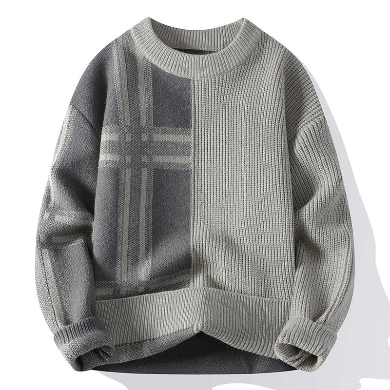 Oliver Geo Block Sweater - Redwood Main