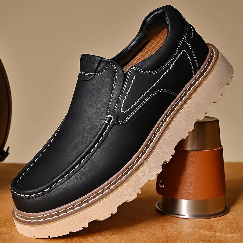 Torino Leather Loafers - Redwood Main