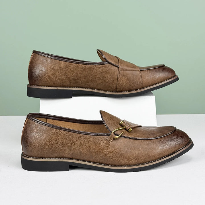 Pelle D'Oro Leather Loafers - Redwood Main