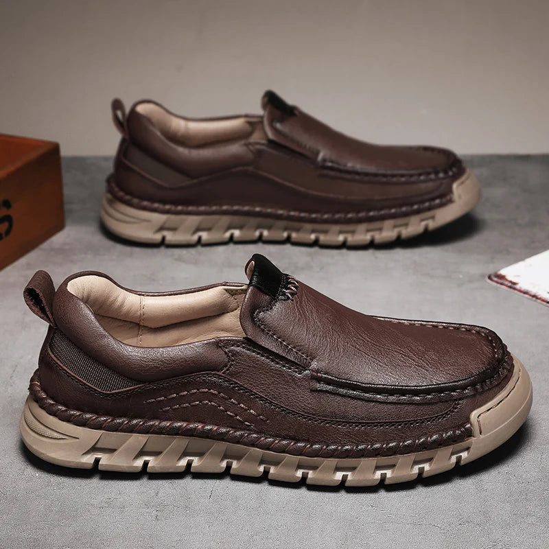 Voyager Leather Shoes - Redwood Main