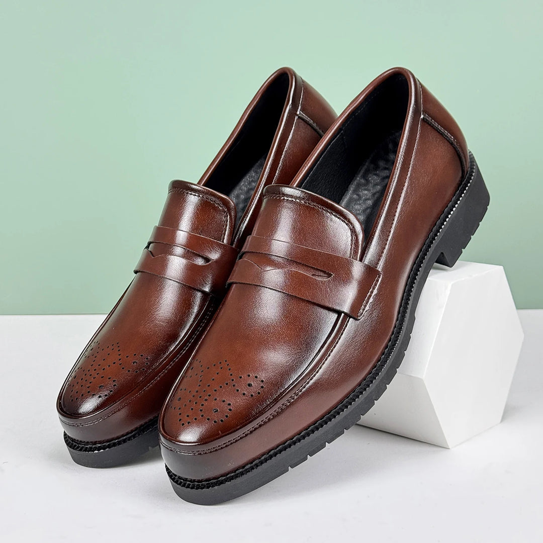 Velluto Leather Loafers - Redwood Main