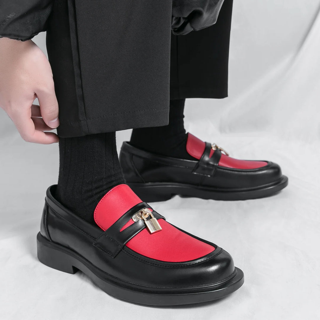 Lucchetto Leather Loafers - Redwood Main