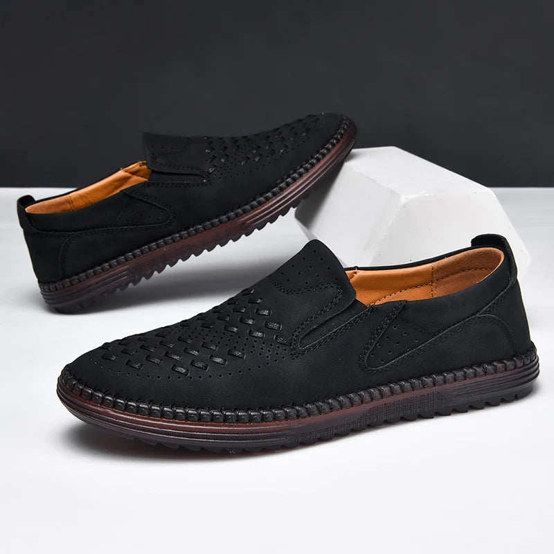 Braveno Leather Loafers - Redwood Main