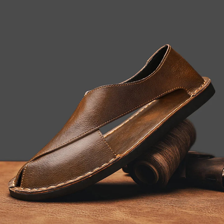 Solevo Leather Loafers - Redwood Main