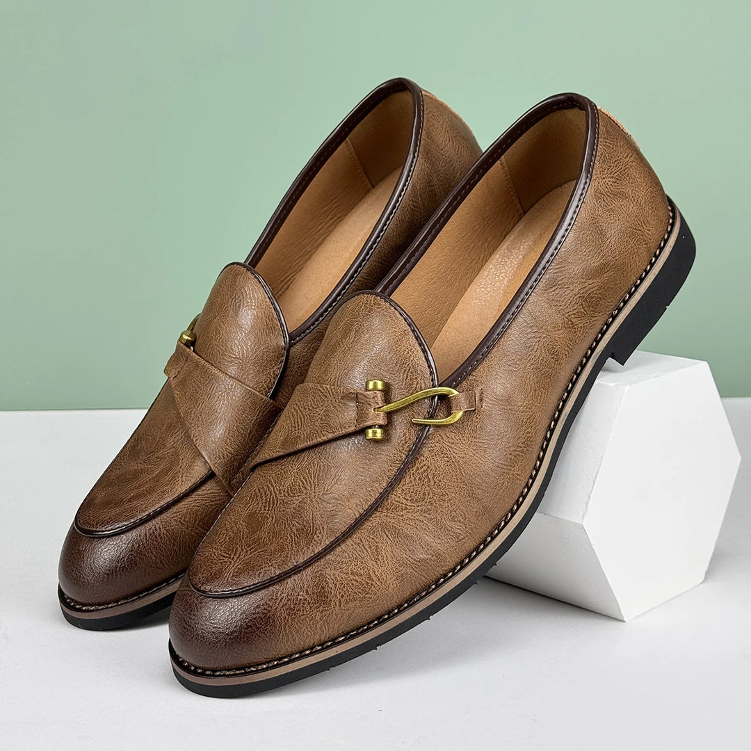 Pelle D'Oro Leather Loafers - Redwood Main