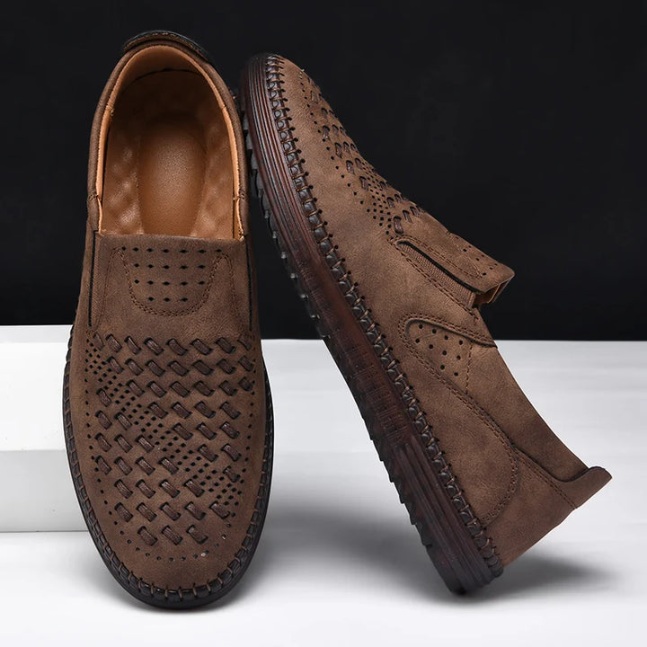 Braveno Leather Loafers - Redwood Main