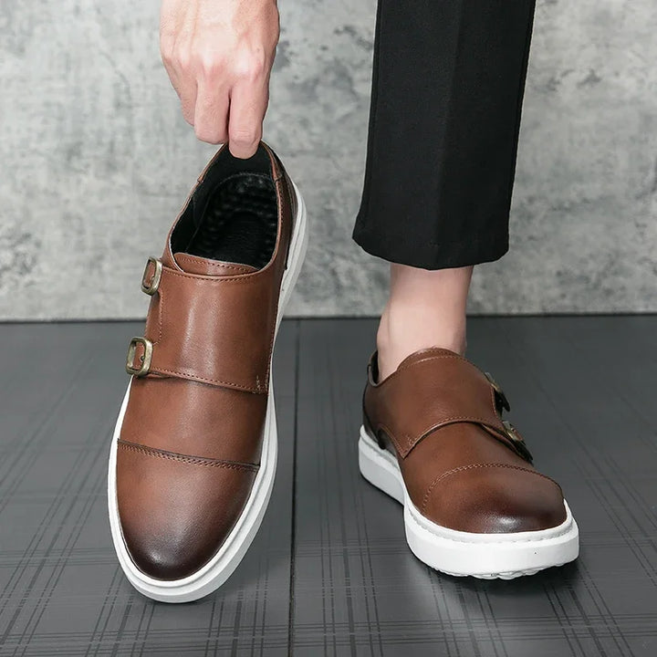 Vero Monk Leather Shoes - Redwood Main