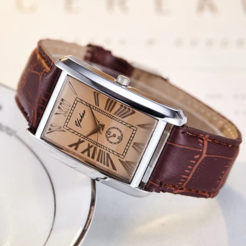 Grandeur Leather Watch - Redwood Main