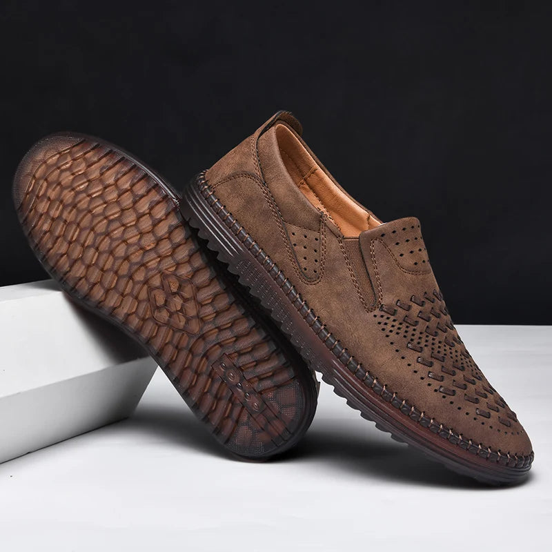 Braveno Leather Loafers - Redwood Main