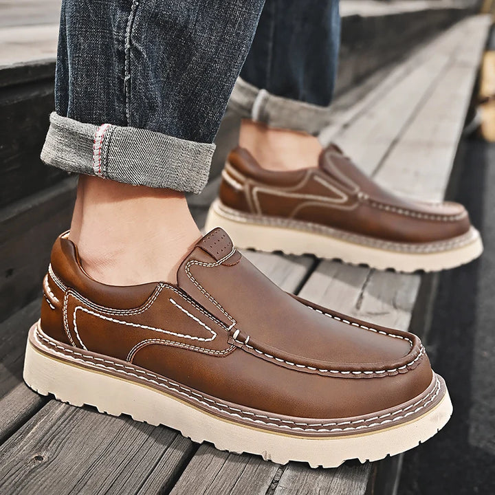 Torino Leather Loafers - Redwood Main