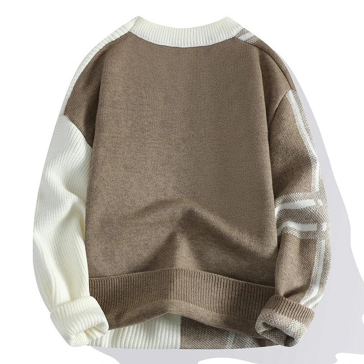 Oliver Geo Block Sweater - Redwood Main