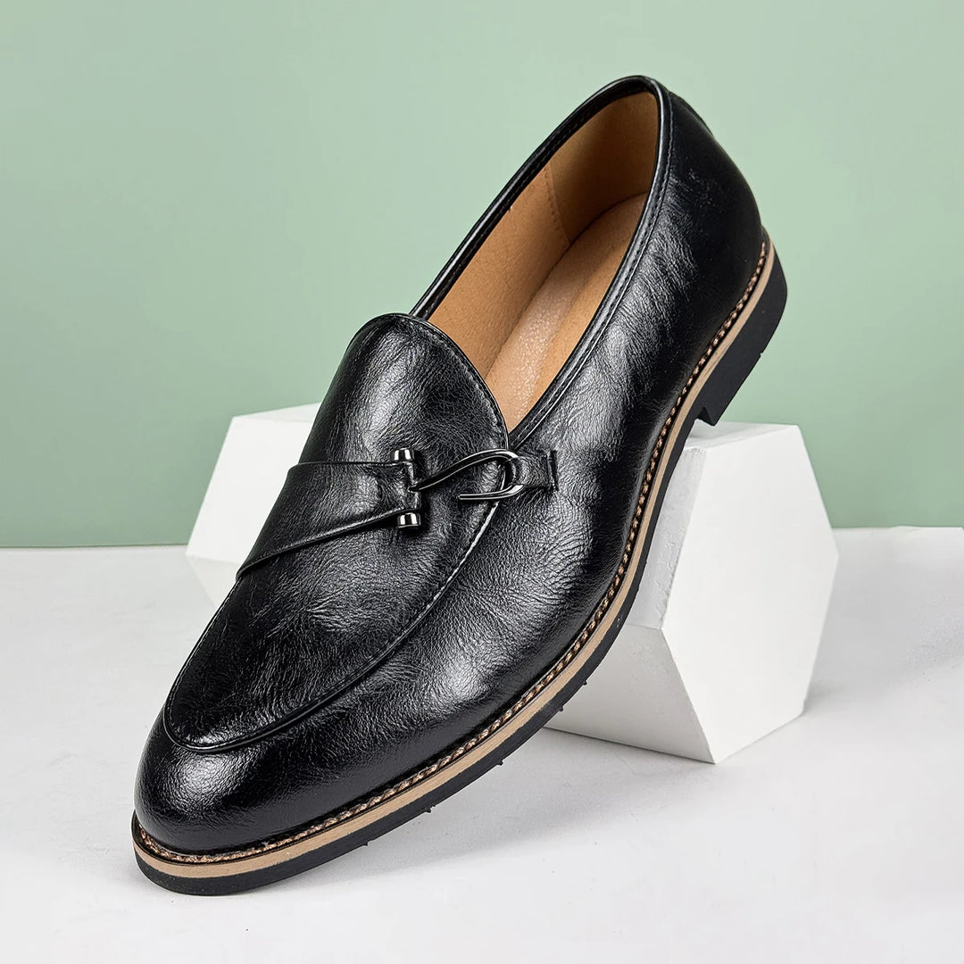 Pelle D'Oro Leather Loafers - Redwood Main