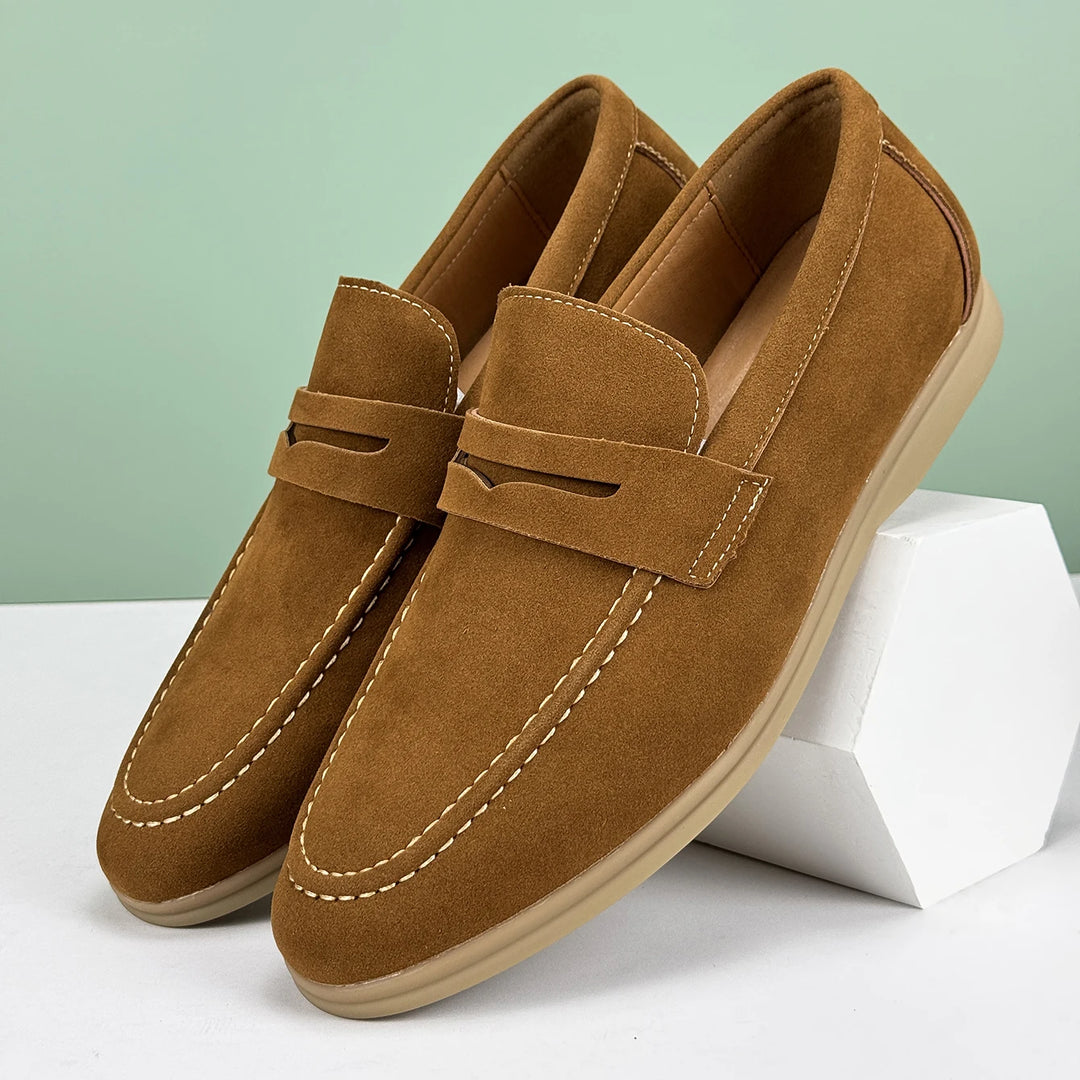 Lucca Suede Loafers - Redwood Main