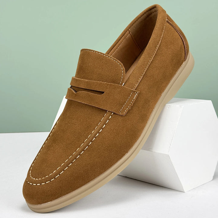 Lucca Suede Loafers - Redwood Main