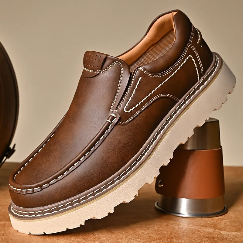 Torino Leather Loafers - Redwood Main