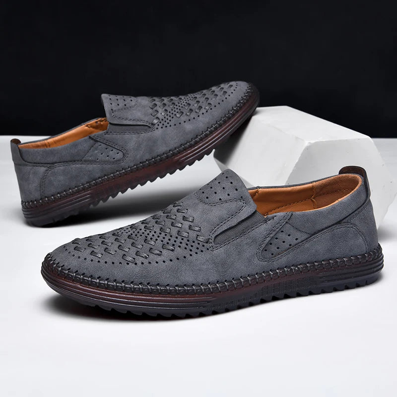 Braveno Leather Loafers - Redwood Main