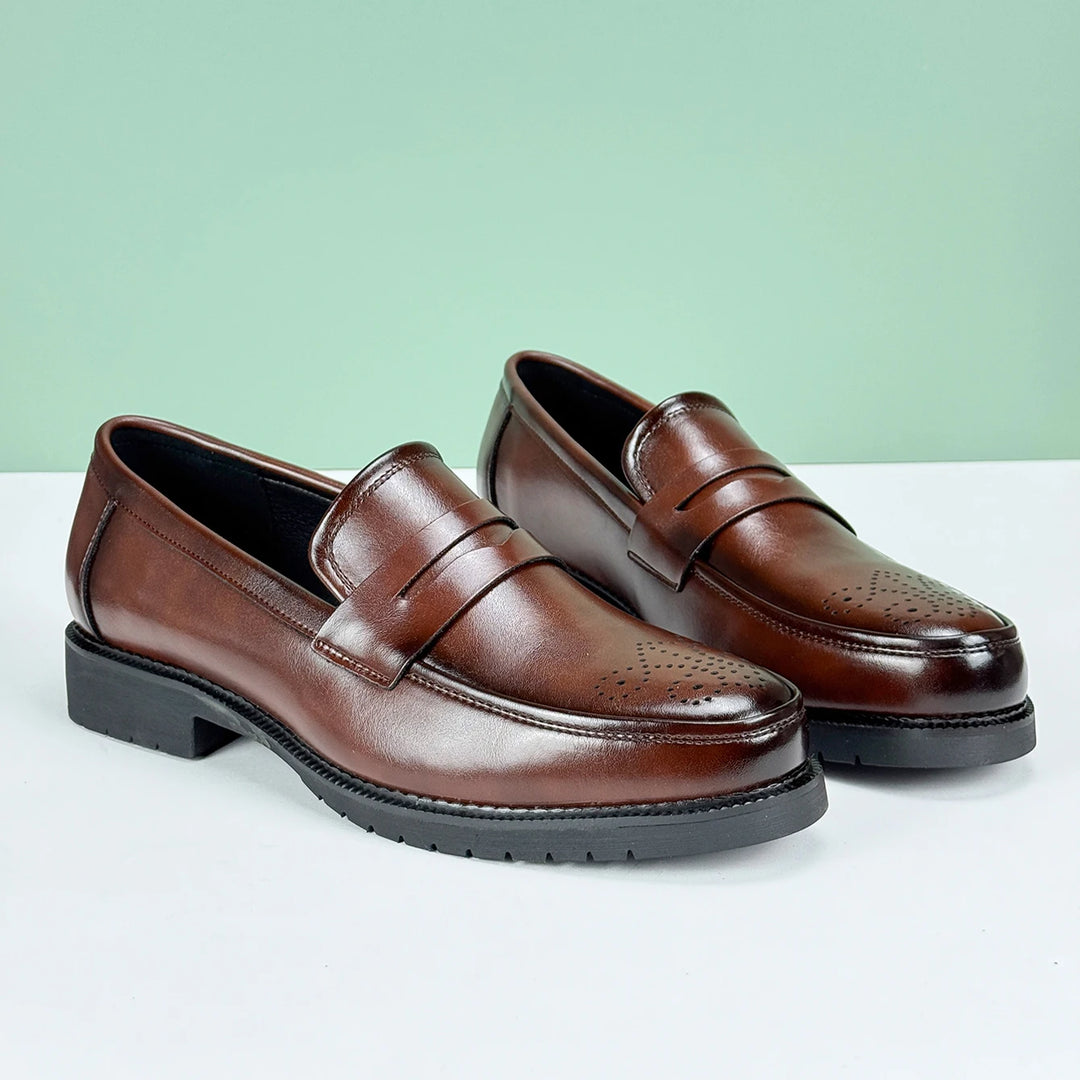 Velluto Leather Loafers - Redwood Main