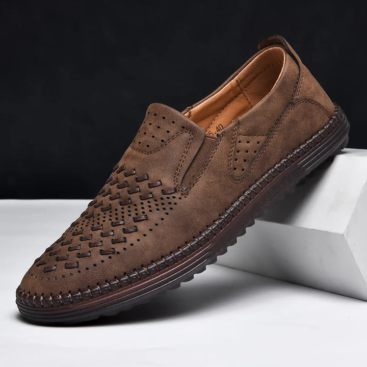Braveno Leather Loafers - Redwood Main