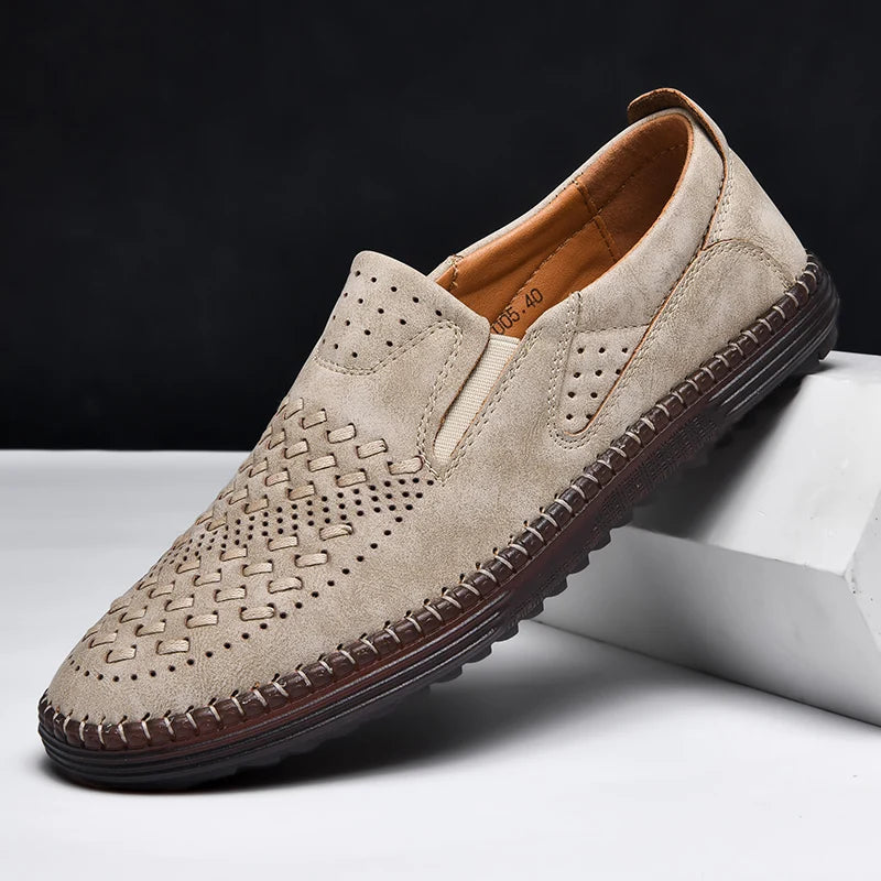 Braveno Leather Loafers - Redwood Main
