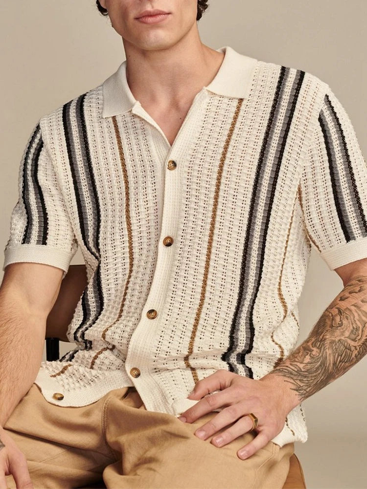 Solaro Waffle-Knit Polo