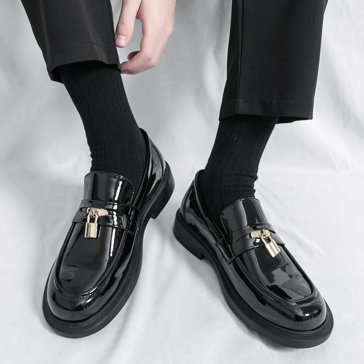 Lucchetto Leather Loafers - Redwood Main