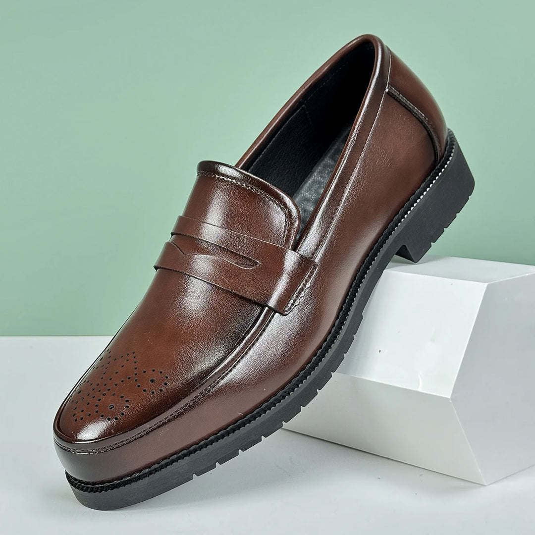 Velluto Leather Loafers - Redwood Main
