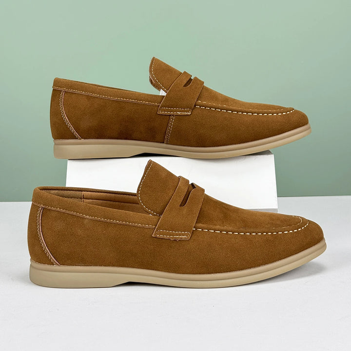 Lucca Suede Loafers - Redwood Main