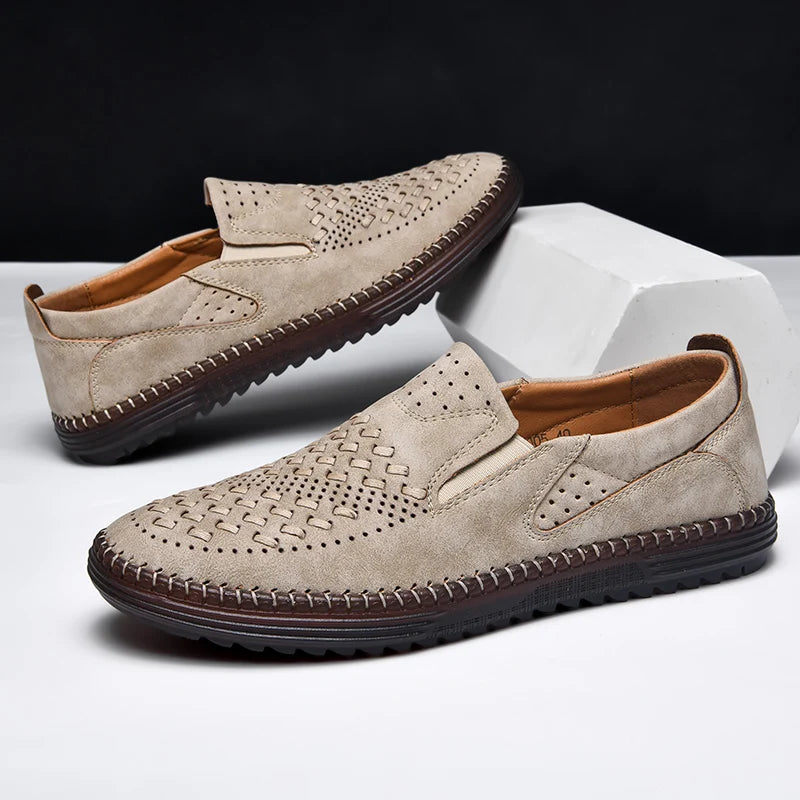 Braveno Leather Loafers - Redwood Main