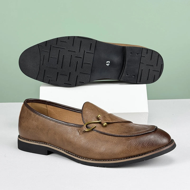 Pelle D'Oro Leather Loafers - Redwood Main