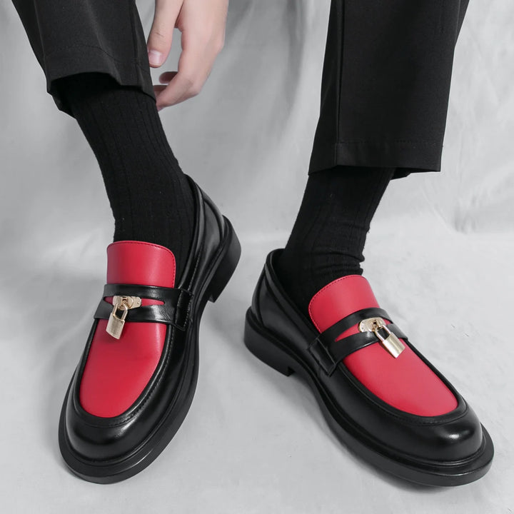 Lucchetto Leather Loafers - Redwood Main