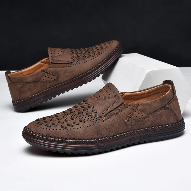 Braveno Leather Loafers - Redwood Main