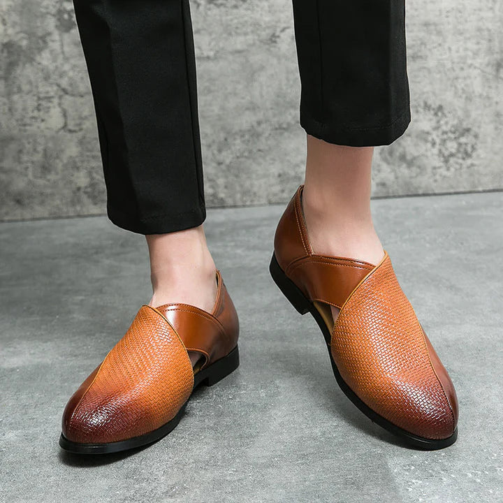 Silvano Genuine Leather Loafers - Redwood Main