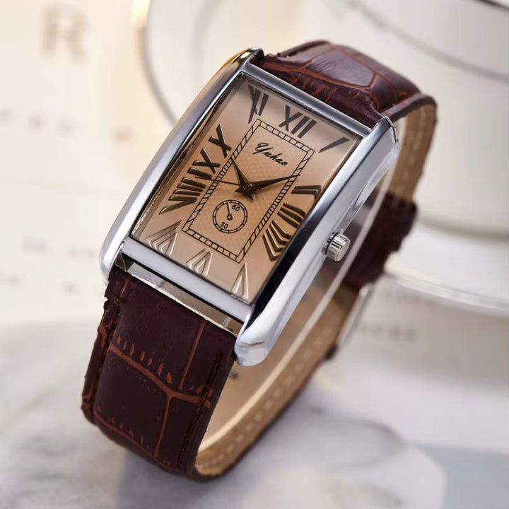 Grandeur Leather Watch - Redwood Main