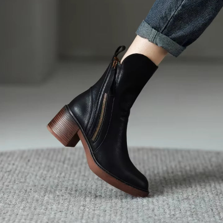 Noelle Leather Ankle Boots