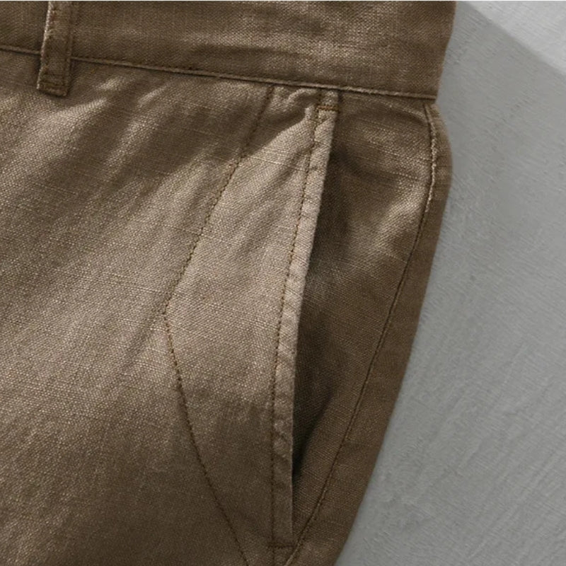 Coastline Linen Shorts - Redwood Main