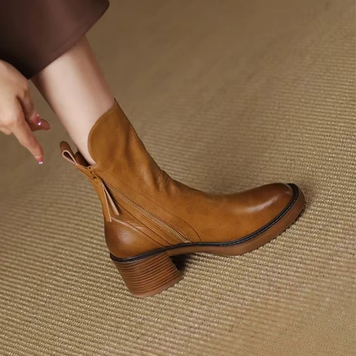 Noelle Leather Ankle Boots