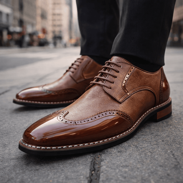 Elvaris Brogue Leather Shoes