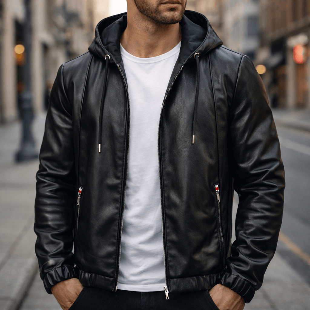 Strato Hooded Leather Jacket