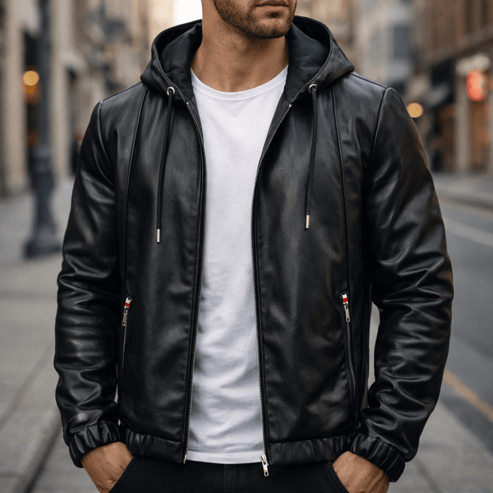 Strato Hooded Leather Jacket